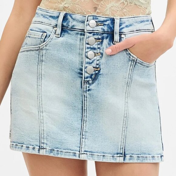 RISEN Full Size High Rise Button Down Skorts Plus Size